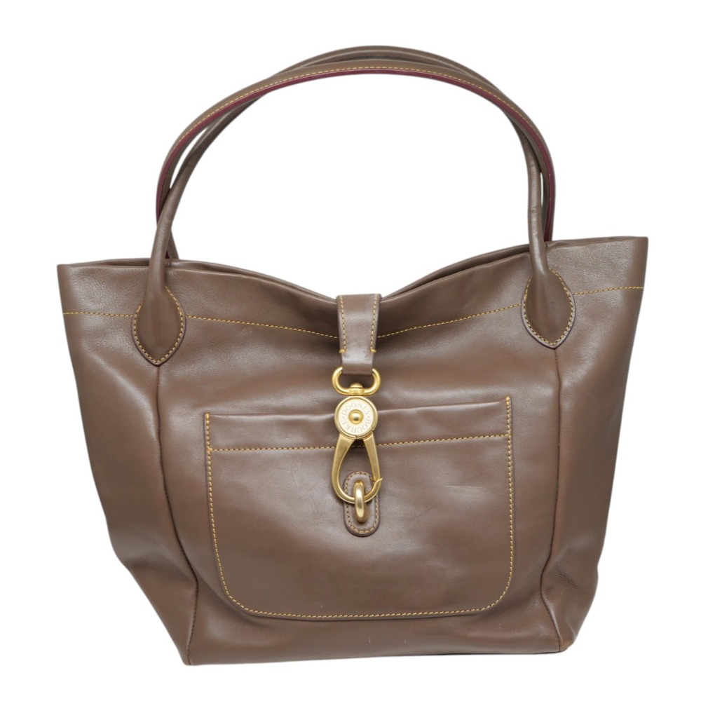 Dooney & Bourke Florentine Amelie Logo Lock Tote Brown Leather Large Bag